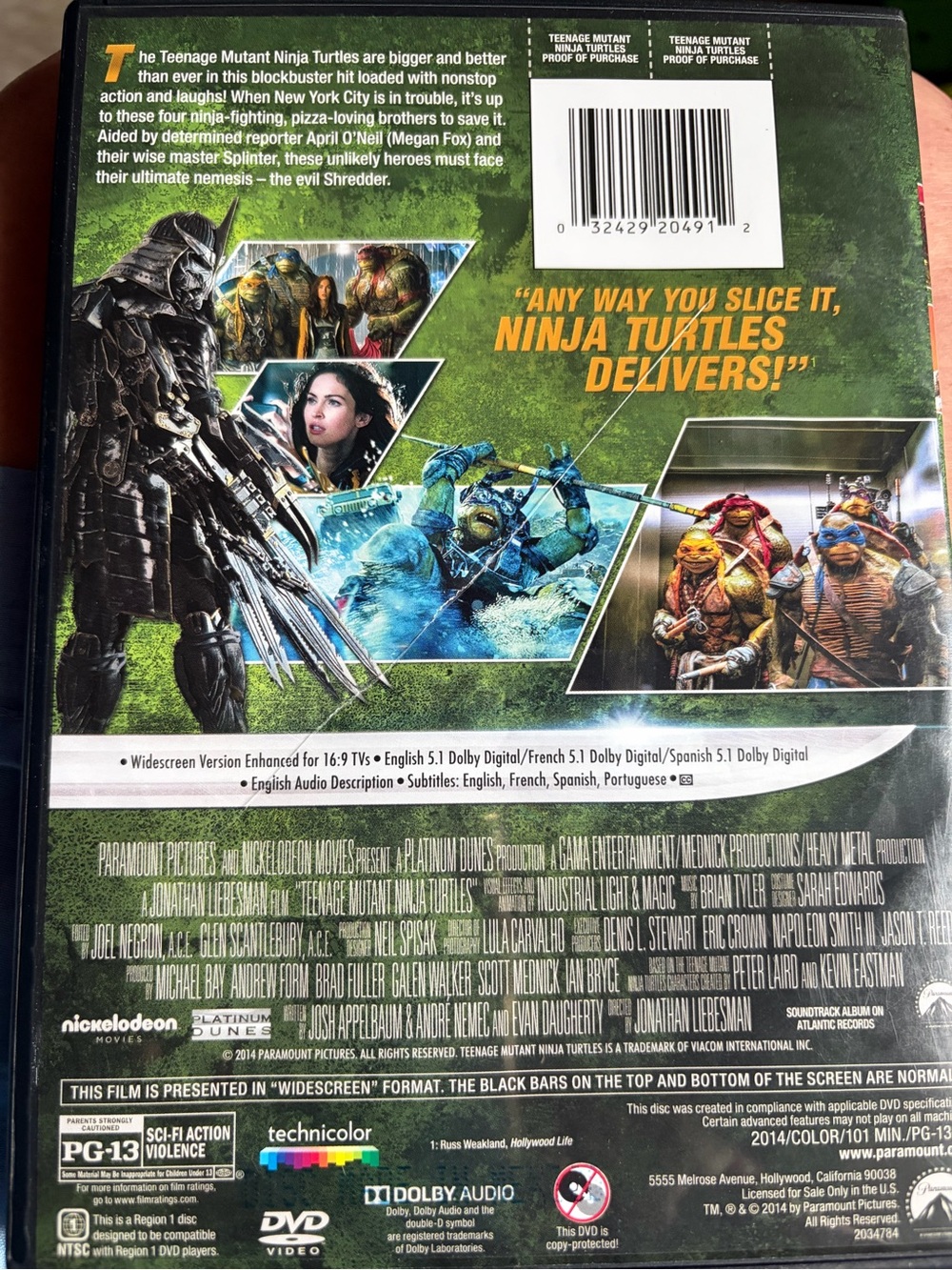 Nickelodeon Teenage Mutant Ninja Turtles DVD — Green & Orange Cover